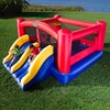 image:imageTriple Play Inflatable Combo Bounce House  Massive 16x14  Blower  Premium Quality  7 Players  Double Slides