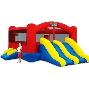image:imageTriple Play Inflatable Combo Bounce House  Massive 16x14  Blower  Premium Quality  7 Players  Double Slides
